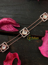 Daily Wear AD Stone Bracelet Chain-Square and Oblong- G4130